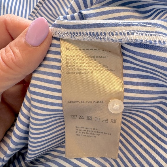 Scotch & Soda Blue Pin Striped Small Shirt Dress - Picture 6 of 6